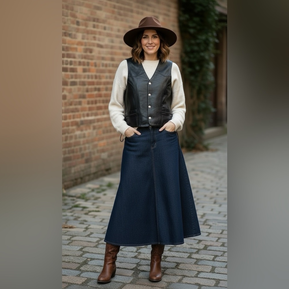 First Classics Black Leather Motorcycle Vest – XL